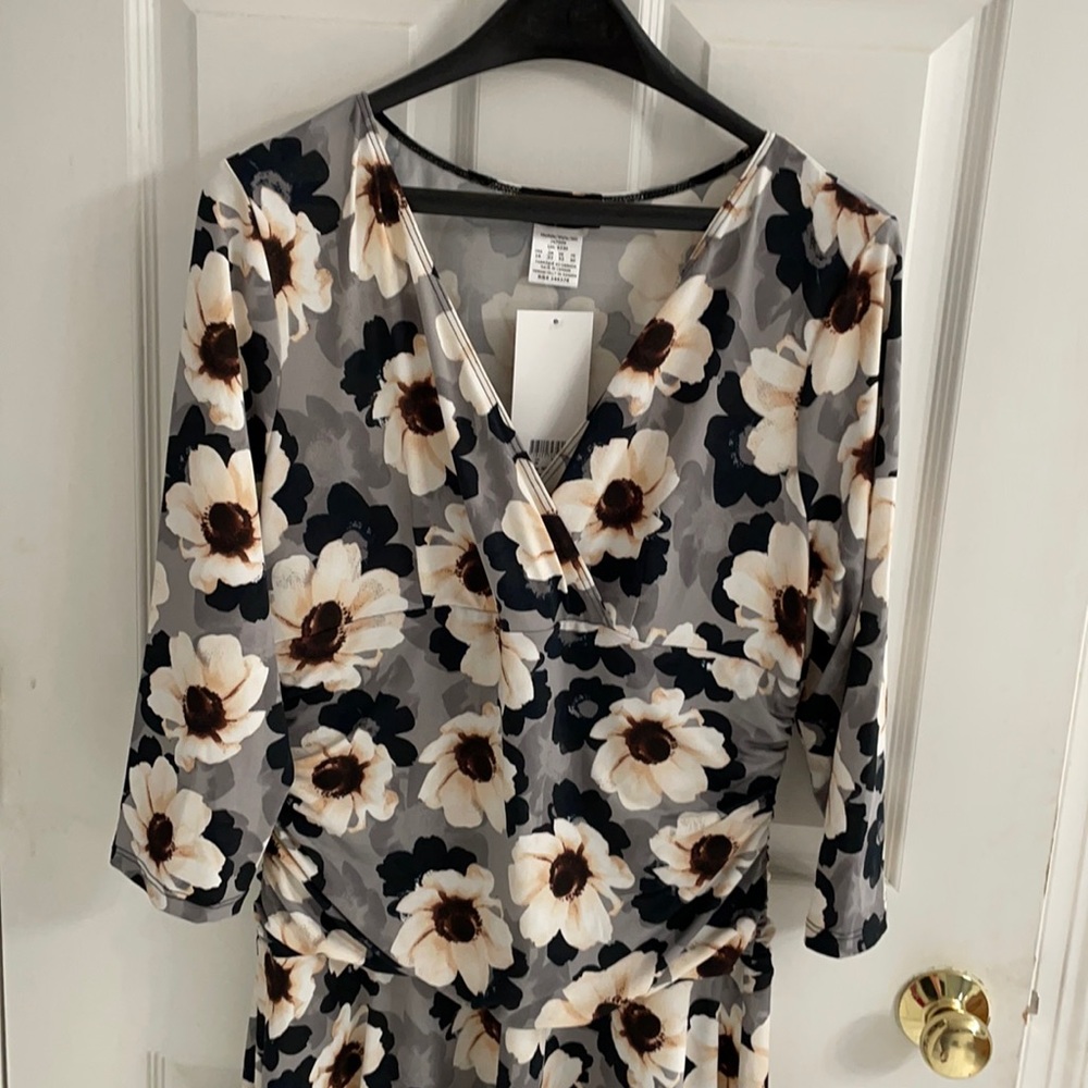 NWT REKUCCI Curvy Fit Crossover Tummy Control Dress with Ruching Size 16